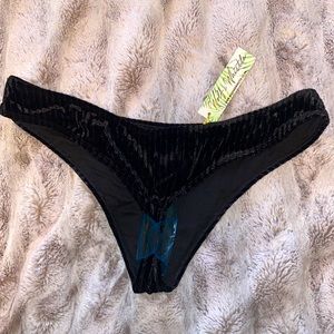 Black velvet bikini bottoms size 8 ASOS